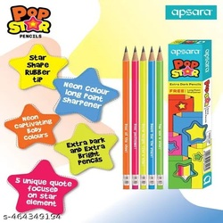 Apsara POP STAR Pencil set of 10 and 1 Long Point Sharpener 